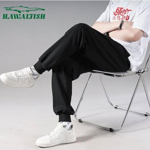 Hawaifish brand Mens pants 2021 Solid Color Knit Tracksuit Sports Sweatpants Hip Hop Casual Comfortable Trousers Plus Size