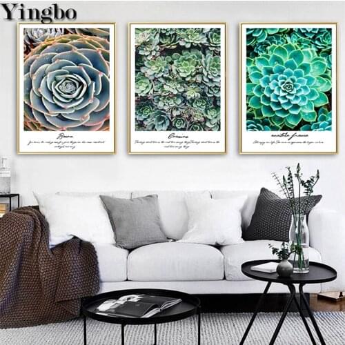 3pcs Nordic style flower succulents diy 5D Diamond Painting kits Full Square drill diamond Mosaic Diamond Embroidery Diamond art