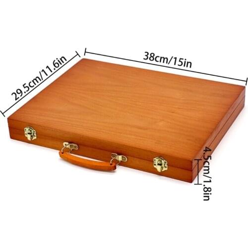 H8WA Pack of 150 Art Set in Wooden Case with Oil Pastels Watercolor Paints Colored Pencils Watercolor Cakes Gouache Paints