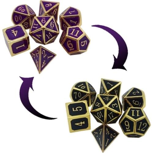 New Temperature Change Dice Metal RPG Board Game Dice set D4 D6 D8 D10 D% D12 D20