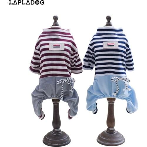 Small dog clothes warm pet clothing Puppy Jumpsuits Rompers Pets Clothes+trousers Dogs Costume Four Leg Pajamas Coat ZL401