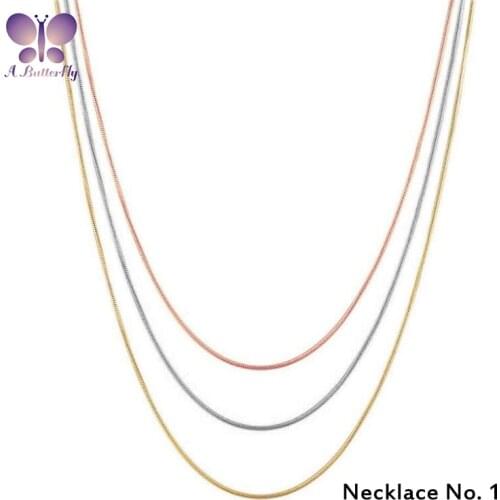 100% 925 Sterling Silver Necklace 40+5cm O-Shaped Necklace Chain Box Chain Snake Bone Necklace Length Can Be Adjusted