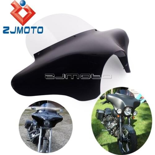 Motorcycle Front Outer Batwing Fairing For Harley Touring Dyna Softail Fat Bob Street Glide with Clear Windshield Wind Deflector