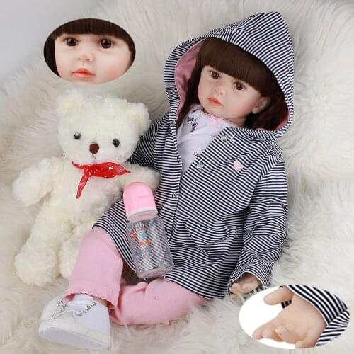 60 CM Latest Reborn Doll Cloth Body Lively Long Hair Reborn Baby Girl Dolls Gifts For Childrens Friends And Lover