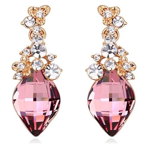 ANNGILL Luxury 100% Crystals from Swarovsk Trendy Women Earrings New Girl Drop Earrings Large Earrings Fashion For Women