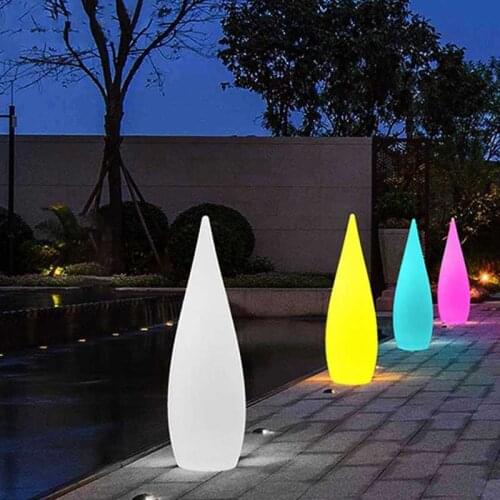 LED Remote Control Outdoor Floor Lamp Hotel Garden Decor Lights Portable Water Drop Landscape Lighting Waterproof Modeling Light
