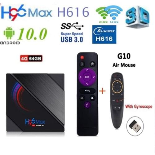 Smart TV Box H96 MAX H616 Android10.0 32GB 64GB 6K You tube Media player H96MAX TVBOX Android TV Set top box 2.4 G/5G