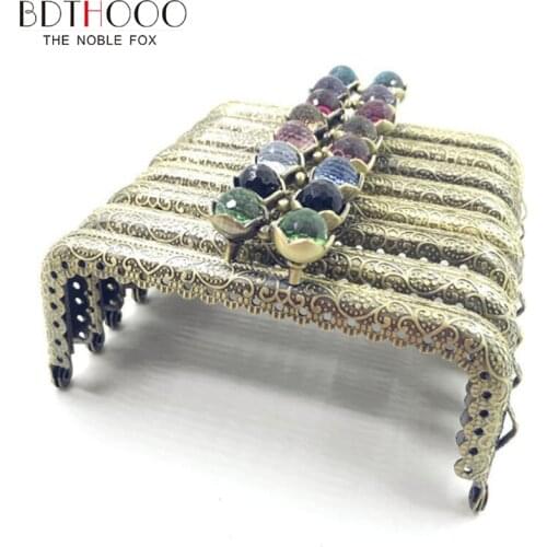 10pcs 12.5cm Metal Frames Lotus Flower Head Purse Frames Kiss Clasp Clutch Bags Part Diy Metal Clasps Coin Purse Frames