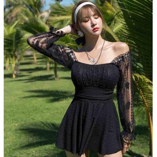 Womens Long Sleeve Summer Spring Sexy Lace See Through Sleeve White Black