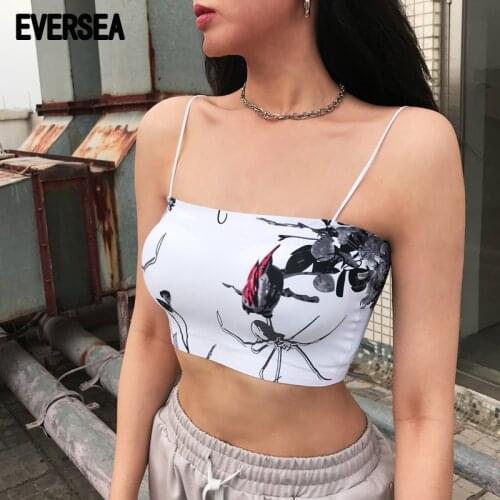 Eversea Ice Silk Tank Women Fshion Style Print Summer New Cool-Down Seamless Camisole Vest