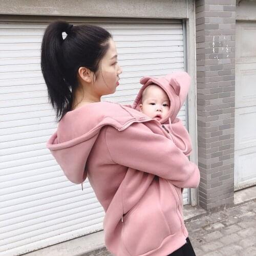 Maternity winter Jacket Coat Baby Carrier Kangaroo Jacket Dad&Mom Child Zipper Hooded Outerwear Clothes For Pregnant Women 2020