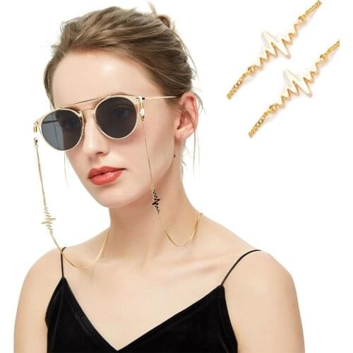 1pc/10pcs/lot Taiyuan steel Eyeglass Gold Chains Lightning Pendent Sunglasses Eyewears Neck Cord Holder Eyeglass chains