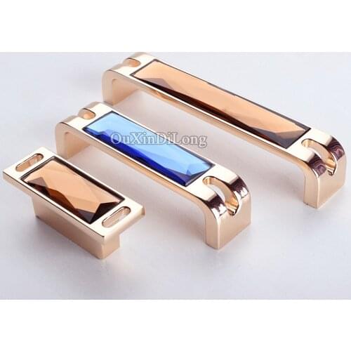 Top Designed 10PCS European Inlaid K9 Crystal Kitchen Door Furniture Handles Cupboard Drawer Wardrobe Wine Cabinet Pulls Handles