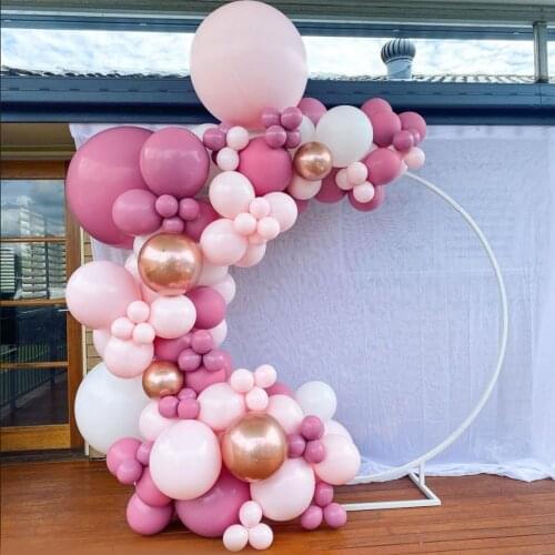 108pcs Peach Pink Macaron Balloon Garland Kit Rose Gold 4D Ballon For Princess Birthday Party Wedding Bridal Shower Decorations