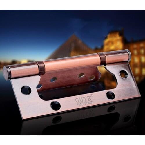 2pcs/lot Stainless Steel Silent Hinges 5 Inch Not Slotted Son-Mother Hinge Cupboard Bedroom Door Connector Furniture Hardware