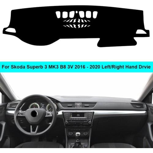 2 Layer Car Dashboard Cover Carpet Cape For Skoda Superb 3 MK3 B8 3V 2016 2017 2018 2019 2020 Rug Shade Carpet Dashmat Sun Shad