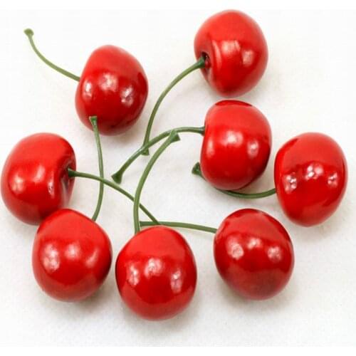 2000pcs Artificial Fruits Simulation Cherry Cherries Fake Fruit and Vegetables Home Decoration Shoot Props