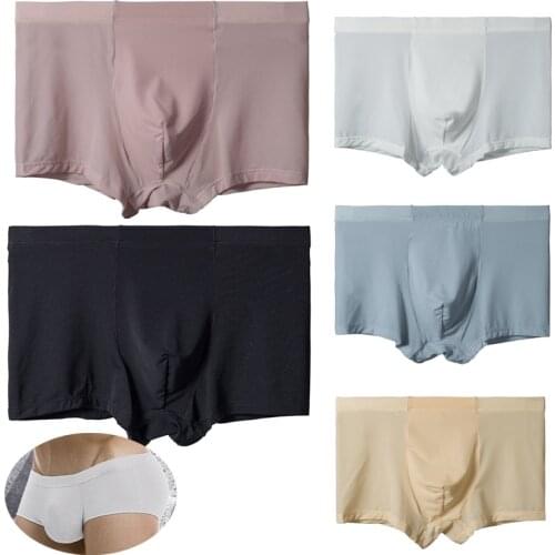 ADANNU new fashion mesh mens comfortable and breathable sexy mens solid color boxer briefs AD7522