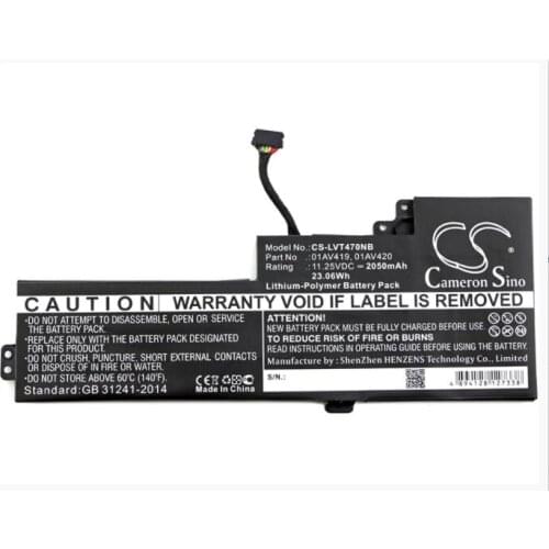 Cameron Sino 2050mAh battery for LENOVO ThinkPad T470 20HD002TCD 20HDA003CD 20HDA004CD 20HDA01FCD 01AV489 SB10K97576