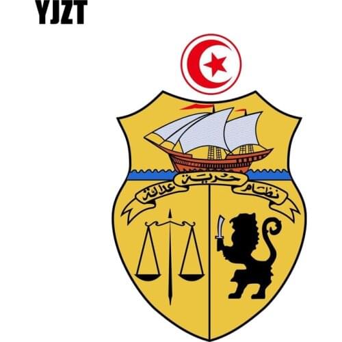 YJZT 8.7CM*14CM Car Accessories Tunisia Coat Of Arms Shield Motorcycle Bike Car Sticker Decal 6-2134