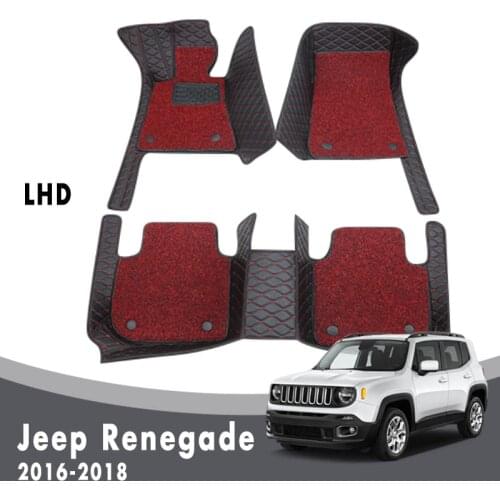Car Floor Mats Carpets For Jeep Renegade 2018 2017 2016 Luxury Double Layer Wire Loop Interior Accessories Custom Leather Rugs