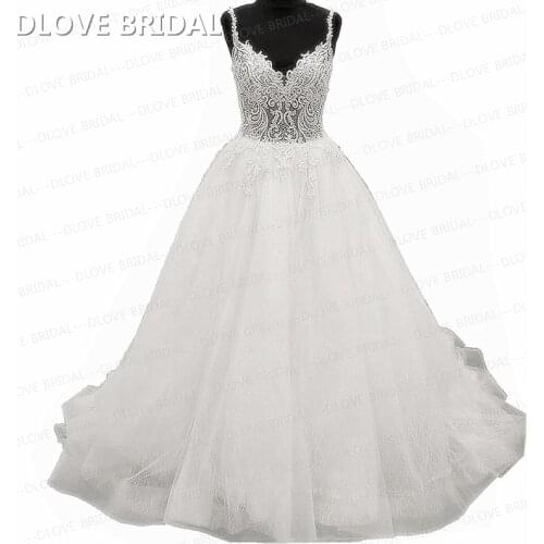 Shinny Wedding Dress Boho Bridal Gown A Line Low Back Beaded Bridal Dresses New Style Factory Real Photo