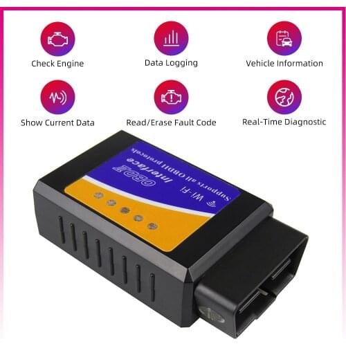 Bluetooth Wifi Android IOS iPhone V1.5 OBD2 ELM327 Diagnostics Scanner OBDII Code Reader Scan OBDII For BMW VW Kia Fiat Opel