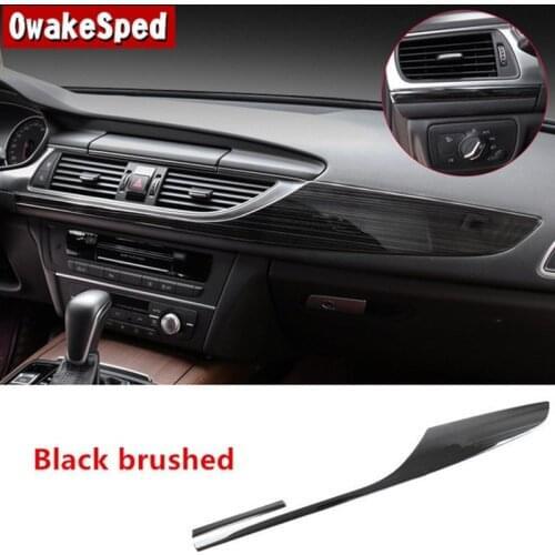 For Audi A6 C7 Interior Accessories Console Decoration Frame Carbon Fiber Styling Dashboard Panel Cover Stickers Trim