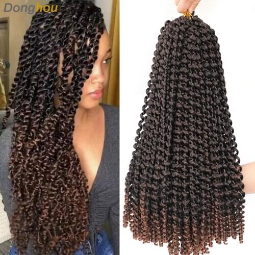Donghou Hair 18inch 22strands Passion Twist Hair Crochet Braid Ombre Synthetic Crotchet Hair Extensions Water Wave Braiding Hair