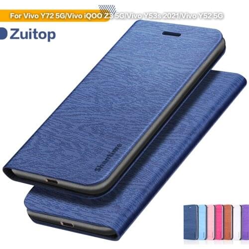 PU Leather Phone Case For Vivo Y72 5G Flip Case For Vivo iQOO Z3 5G Vivo Y53s 2021 Business Wallet Case Soft Silicone Back Cover