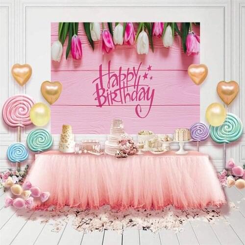 Background Photo Happy Birthday Child Girls Studio Photocall Photozone Decorations Photography Backdrops Banner