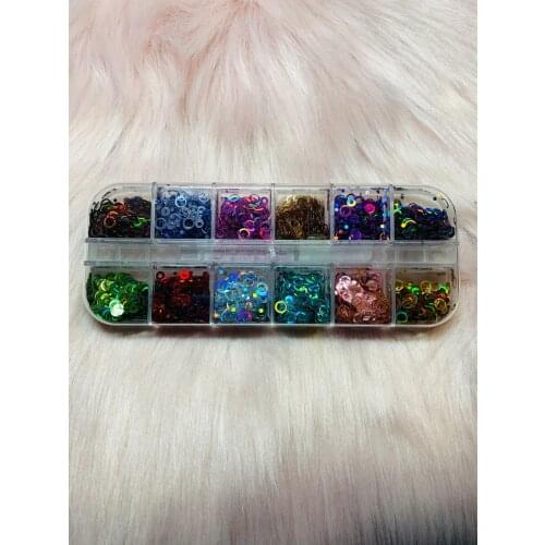 12 Hollow Dot Holographic Glitter 3-5mm 12 Laser,Hollow,Holographic,Glitter,Confetti,Magical,Sparkly,Chunky Bulk Glitter .1 Box