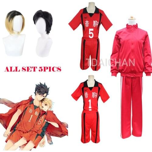 Haikyuu Nekoma High SchoolKenma Kozume Kuroo Tetsuro Cosplay Costume Haikiyu Volley Ball Team Jersey Sportswear Uniform wig 5PIC