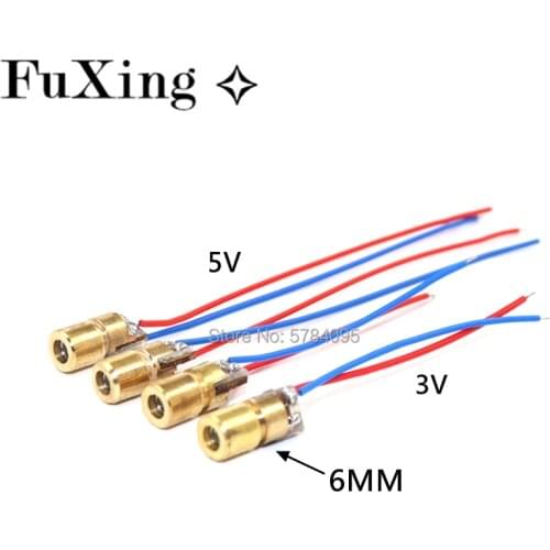 5/10pcs Laser Diode 650nm 6mm 3/5V 5 Million Watt Adjustable Laser Dot Module Red Copper Head Laser Woodworking Measuring Tools