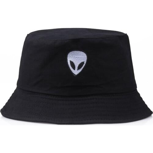 CANZE Summer New Men Women Alien Embroidery Fisherman Hat Street Style Hip-hop Sun Hat