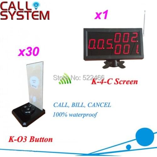 NEW!! Restaurant Call Button System with 30 wireless buttons and 1 number display