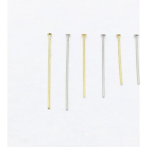New Arrival! 20-30mm 100pcs Plating Real gold Flat Head Pins for Necklace Earring DIY Parts Jewelry Findings & Components