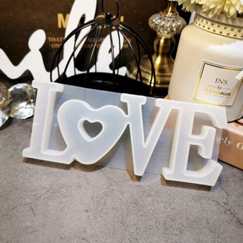 New DIY Clay Crystal Drop Rubber Pendant Mold Handmade Crystal Drop Glue Letter HOME LOVE Decoration Ornament Silicone Mould