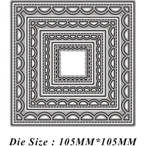 JMCRAFT 2021 New Square#3 Background Stencil Metal Cutting Die For Scrapbooking Practice Hands-on DIY Album Card Handmade Tool