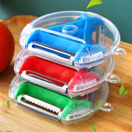 3-in-1 Slicer, Multi-function Peeler, Grater Set, Rotary Hanging Transparent Planer, Fruit and Vegetable Peeler, Kitchen Gadget