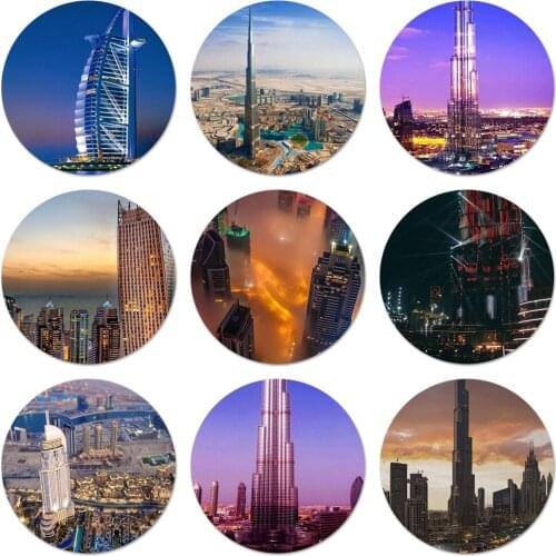 United Arab Emirates Building Icons Pins Badge Decoration Brooches Metal Badges For Backpack Decoration