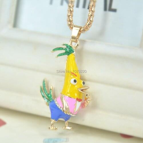 Lovely Chick Charm Bead Necklace Pendant Bead Fanshion Jewelry Women Crystal Rhinestone Charm Girl Christmas Valentines Gi
