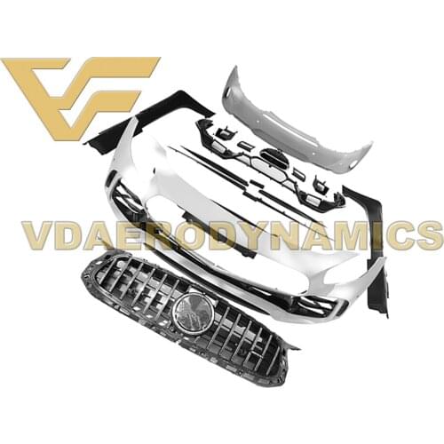 Suitable For 15-17 Benz C190 AMG GT VAD-GTR Half Carbon Fiber Full Body Kit Front Rear Bumper Side Skirts Spoiler Fenders