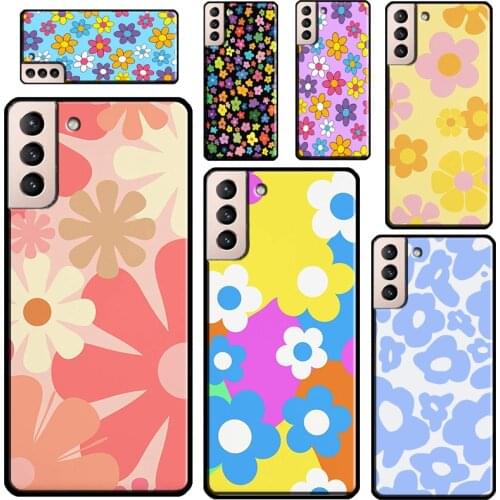 Psychedelic Flower Groovy Boho Daisy Case For Samsung Galaxy S20 FE S21 Note 20 Ultra S8 S9 S10 Note 10 Plus Soft Fundas Coque