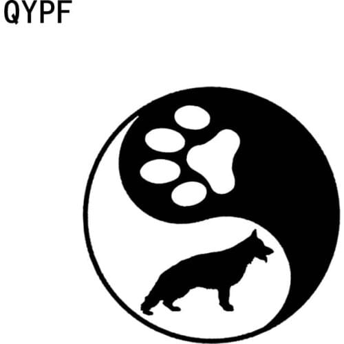QYPF 12.7CM*12.7CM Pup Yin And Yang Vinyl Car Sticker Decal Black Silver C17-00043
