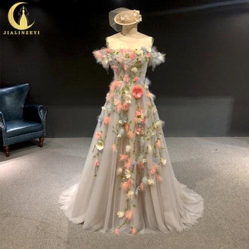 Rhine Real Picture Marchsea Colorful Feather Beads Lovely Girl Women High Quality evening dress long formal dresses