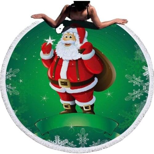 Christmas theme Pareo beach Round beach towel Bath towel spa Large beach towel Towel beach microfiber towel large beach towels