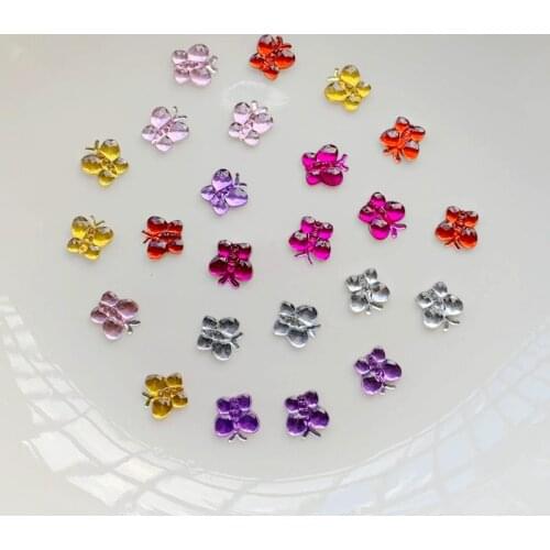 300PCS 5*5MM Flat Back Crystal Rhinestone AB Mini Butterfly Nail Deco Accessories Crystal Diamond Design Jewelry and Diamond