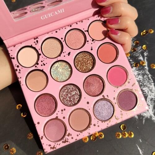 GUICAMI Three Realms 16 Color Eyeshadow Orange Powder Purple Earth Color Pearl Matte Flat Sequin Eyeshadow Palette