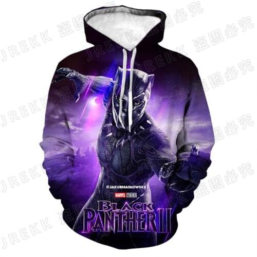 Sweatshirt Male Marvel Black Panther3D Printed Fashion Women Men Hoodie Casual Cool Streetwear Boy Girl Kids Clothing
